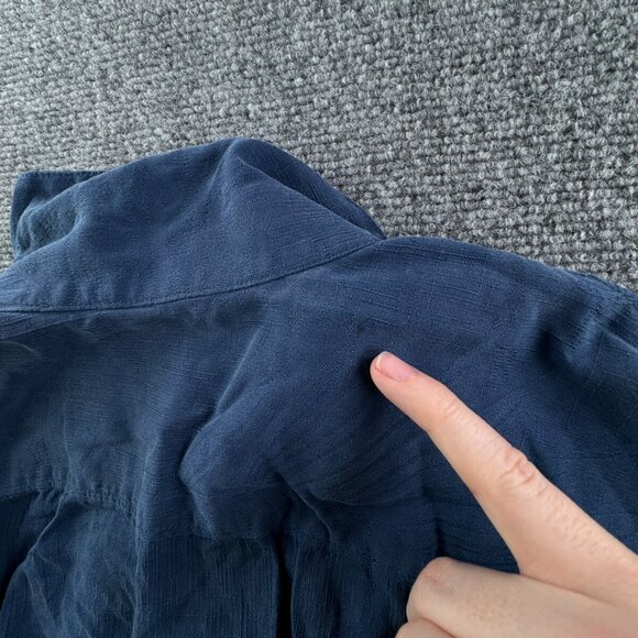 Tommy Bahama Men Silk Button Up Shirt Short Sleeve Hawaiian Blue XLX Wide Floral - Picture 13 of 14